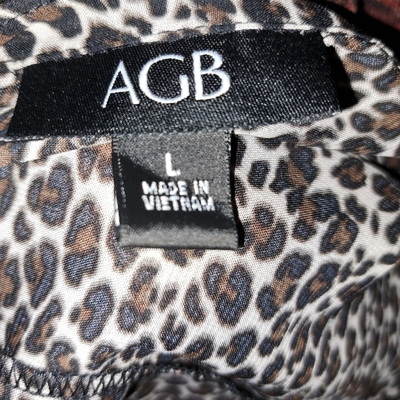 AGB sheer Leapord/plaid print blouse Large 5/$25 - Picture 6 of 6